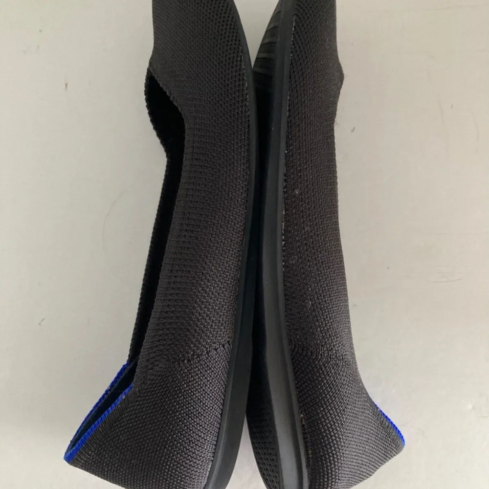 Rothy's Women Shoes The Flat Slip-On Round Toe Classic Black Ballet Flat 8 EUC